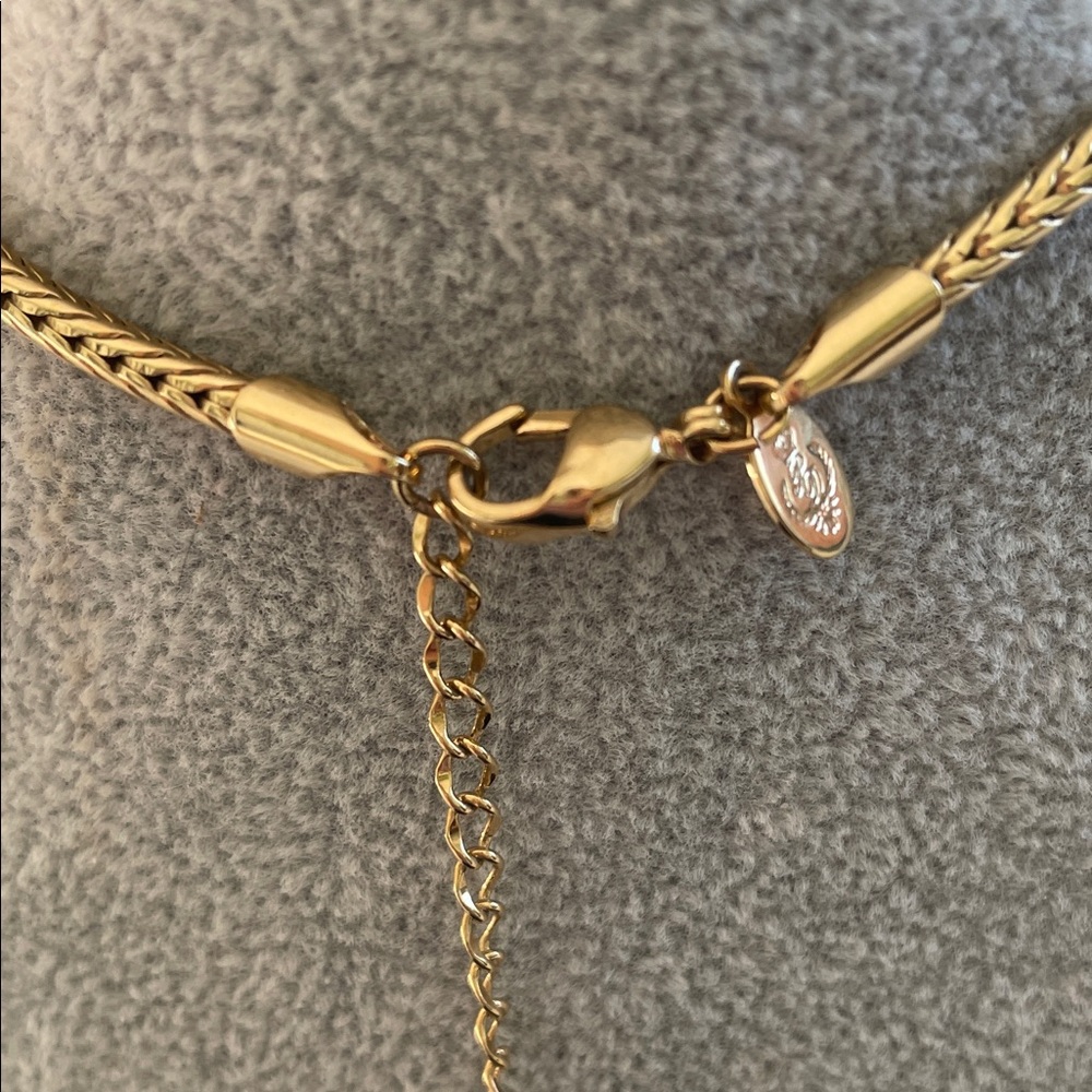 Stylish Gold Necklace with Peridot Gemstone 10” at drop with 3” extender - Picture 4 of 9